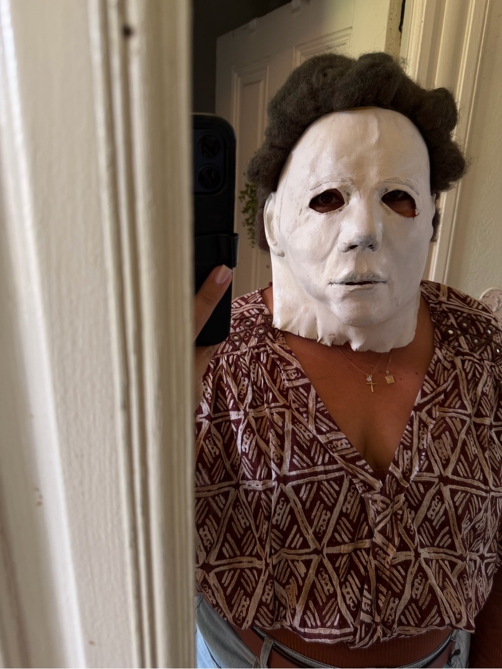 Classic Michael Myers White Horror Mask Halloween Costume - Unbranded